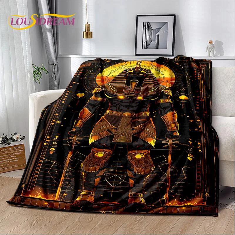 3D Ancient Egypt Death Anubis Pharaoh Horus Mythology 2025 Soft Blanket,Soft Throw Blanket for Home Bedroom Bed Sofa Cover Child