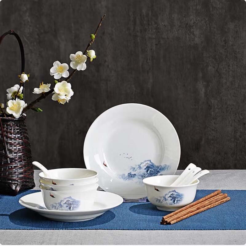 Tang Hui 14-Piece Enamel Tableware Set
