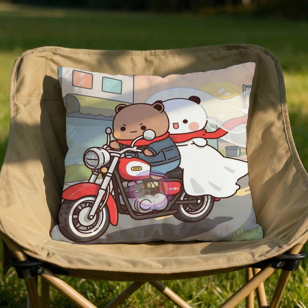 Cute BBUBU DUDUS Cushion Cover Soft Reversible  Durable Pillow Cover  MultiScene Use for Home  Car Daily Comfort