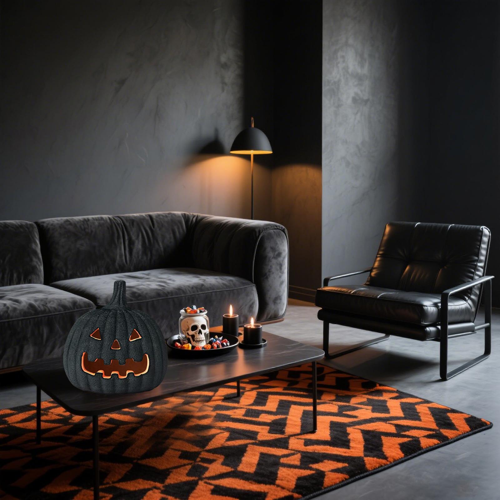 

Хэллоуинская смоляная тыква, изготовленная из высококачественной смолы и украшенная ручной резьбой, подходит для и хэллоуинских украшений. One Size