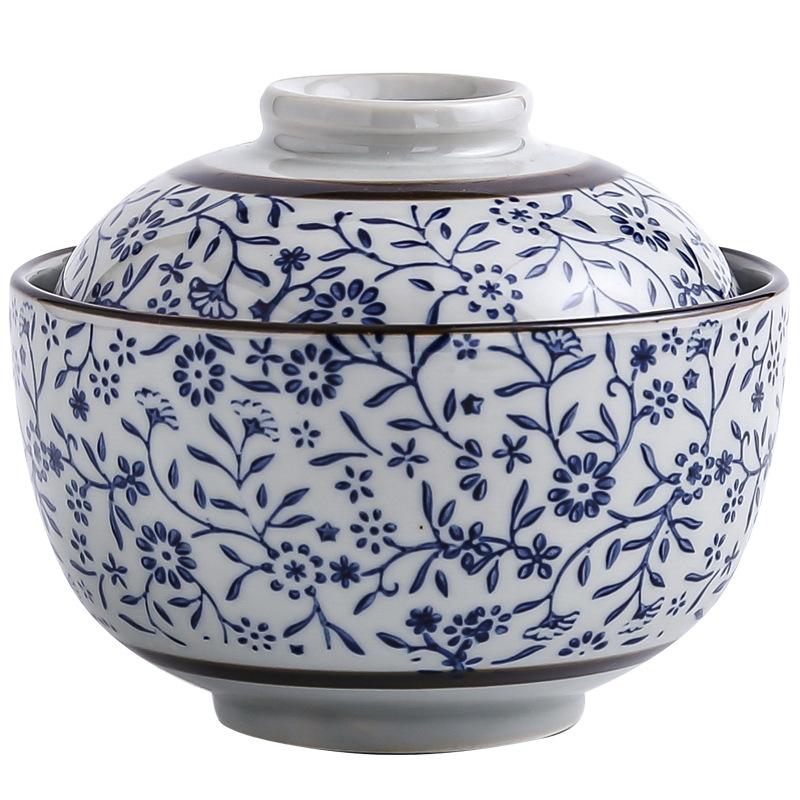 Hand-painted Ceramic Water-proof Stew Pot Small Household Stew Pot with Lid Steamed Egg Bowl Soup Porcelain Pot