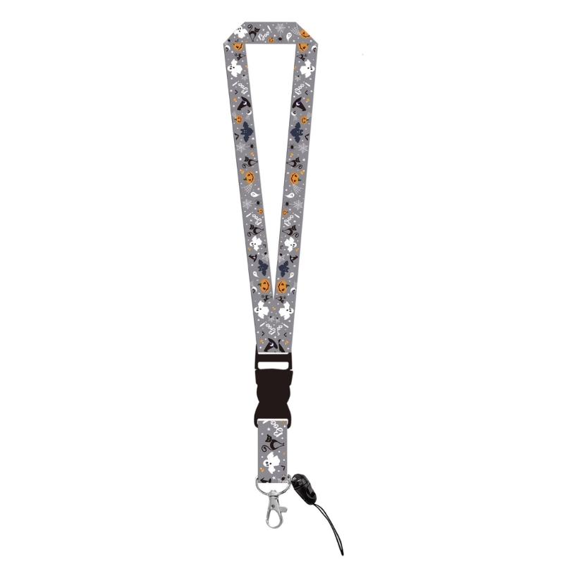 Lanyard Badge Card Holder with Keyring Pumpkins Neck Strap Halloween Retractable Badge Holder for Students