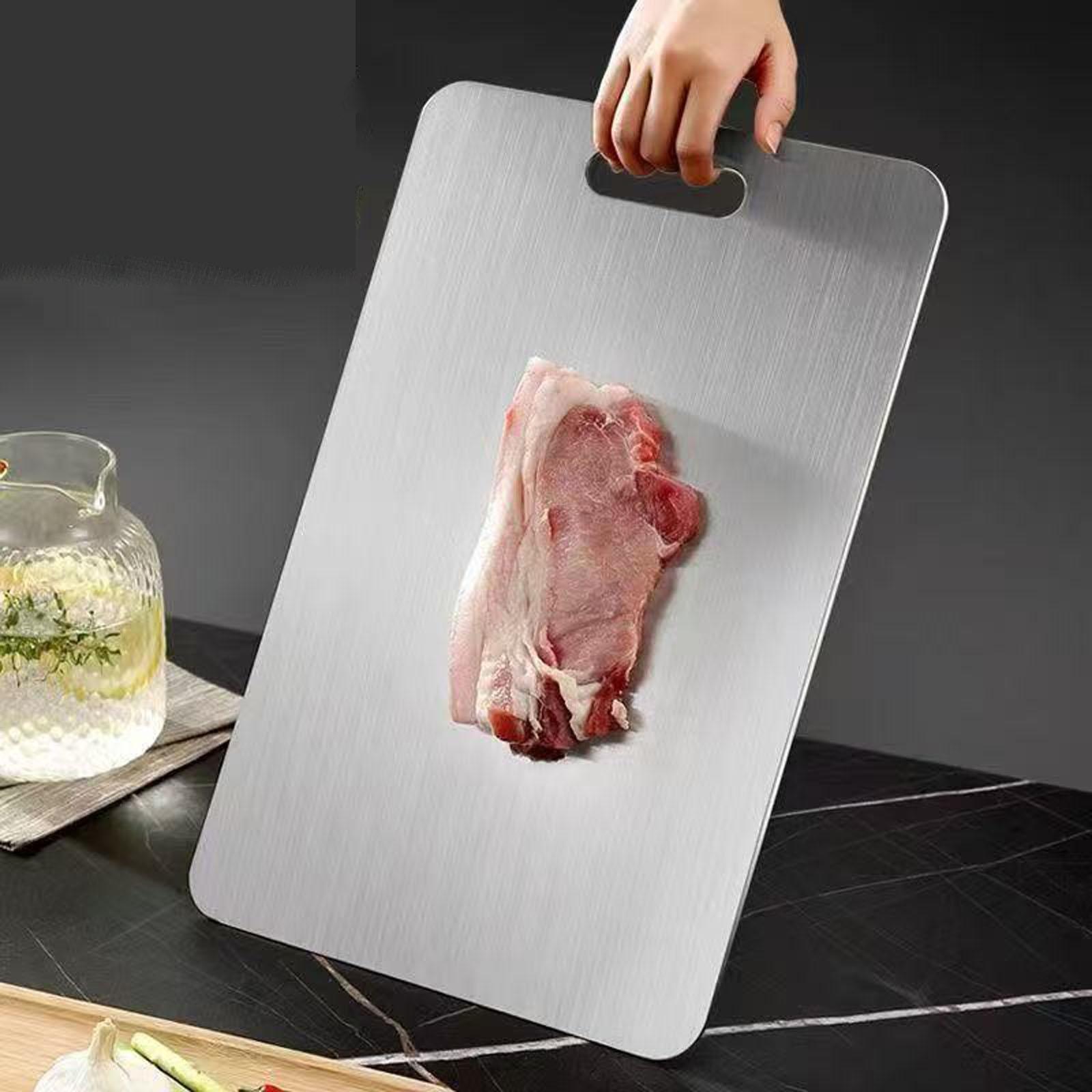 Утолщенная бытовая разделочная доска, кухонная панель для нарезки, шинковки и приготовления пищи, не впитывающая запахи, легко моющаяся режущая поверхность S серебряный