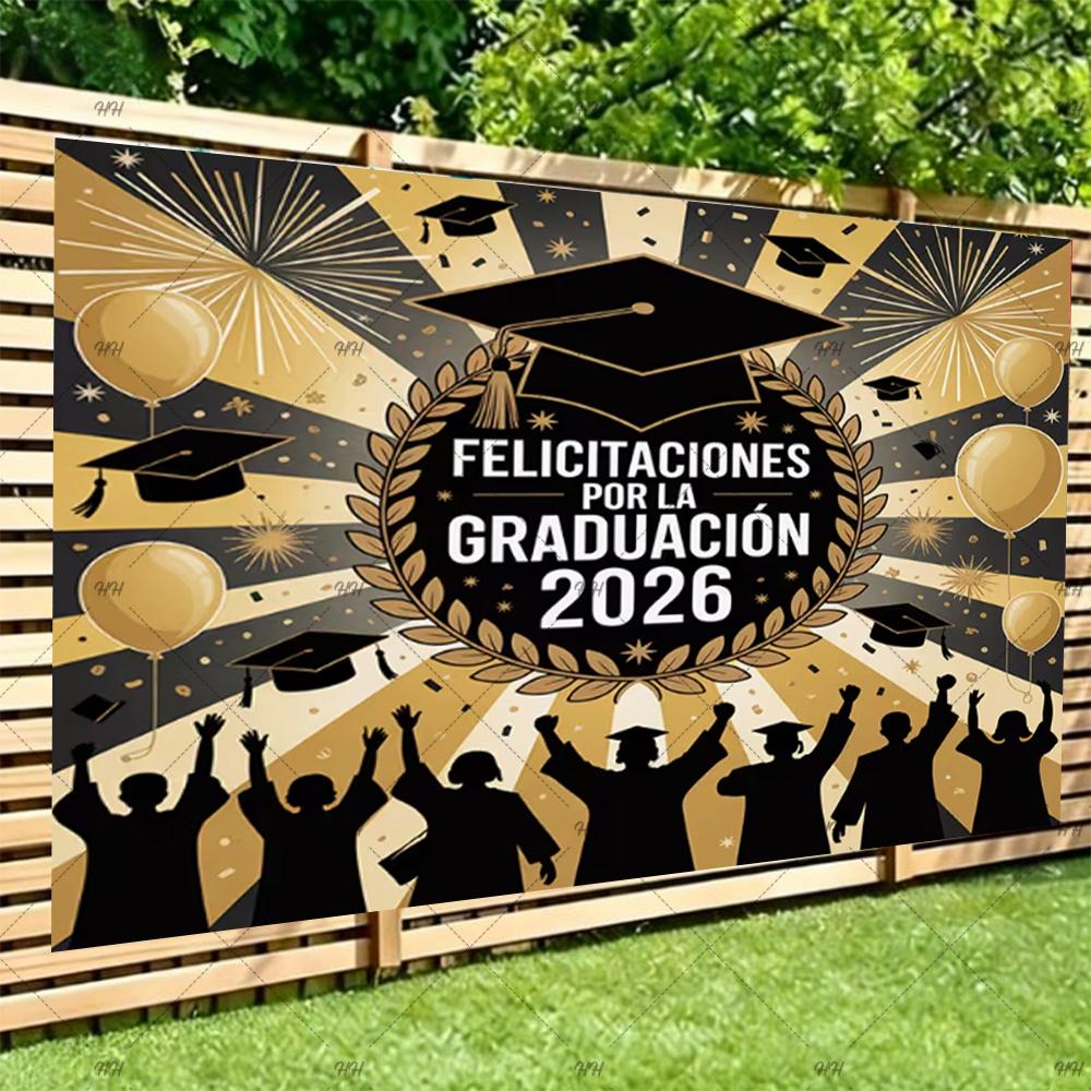 Congratulatory Graduatio Celebration Theme Party Decoration Background Graduates Backdrop Photography Studio Props Student Gifts