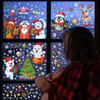 Party Wall Christmas Stickers Set Santa Snowman Reindeer Snowflake Decor Holiday