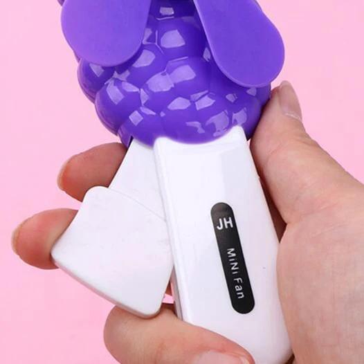 1pc Cartoon Fruit Design Mini Handheld Fans, Gift, Portable Pocket Fan, Easy Press For Travel And Outdoor Use