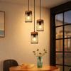 Lustre - NETTLIFE - 3 Bulbs - Black - Aged Wood - E14 Bases