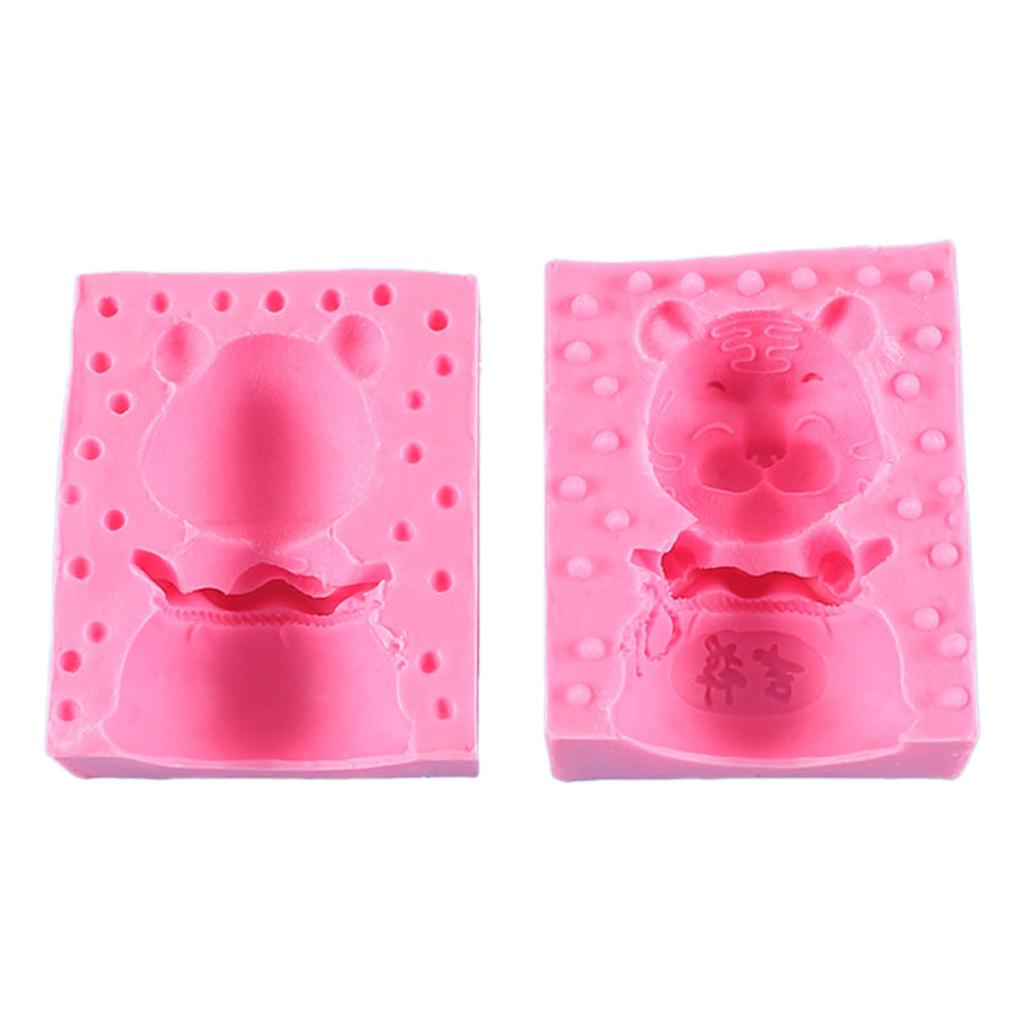 Cute Tiger Shaped Cupcake Silicone Mould Biscuit Fondant Molds Cake Decoration Making Sugar Craft Soap Moulds for Baking