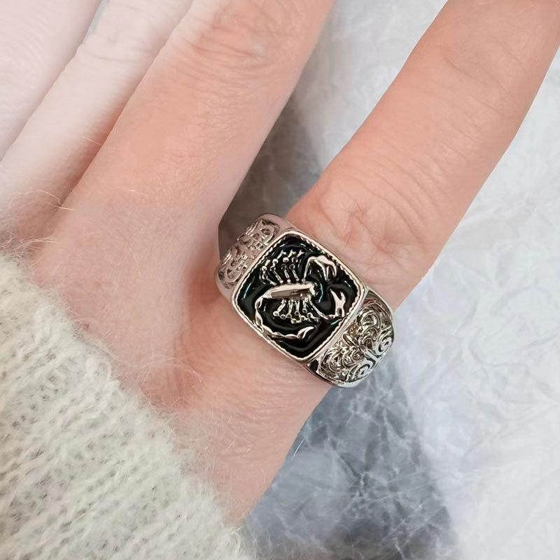 Creative Scorpio Relief Men Ring 925 Silver Poison Scorpion Design Anniversary Band Jewelry Gift For Him