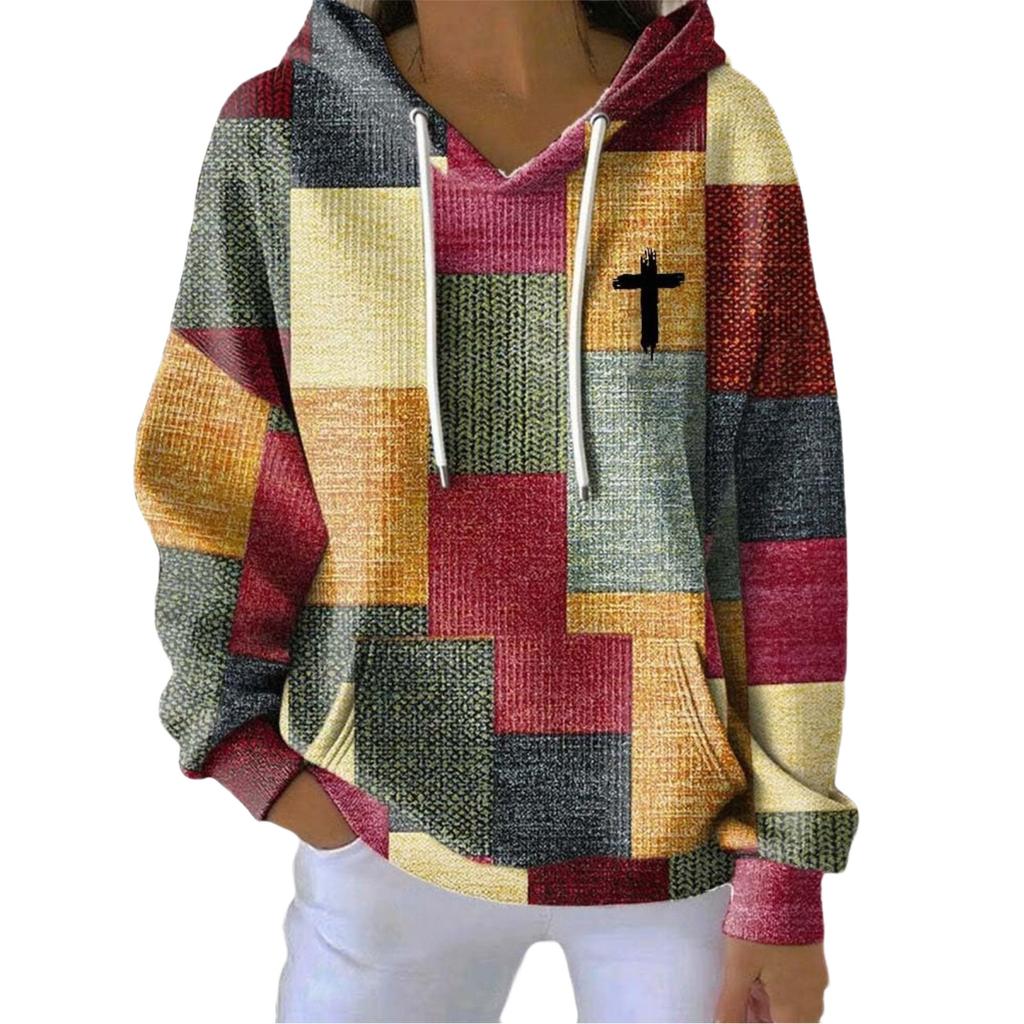 Women's Printed Hoodie Sweatshirt Long Sleeve Casual Top