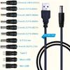 11-in-1 Multi USB Charging Cable, Universal 5V DC Power Cord with 11 Interchangeable Plug Connectors for Small Electronics