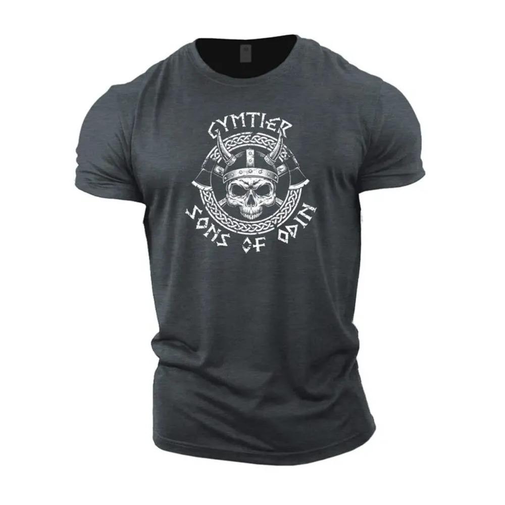 Summer Viking Casual Fashion 3D Printed Tough Guy Men's T-shirt Outdoor Sports Short Sleeve Oversized Loose Wide Quick Dry Shirt