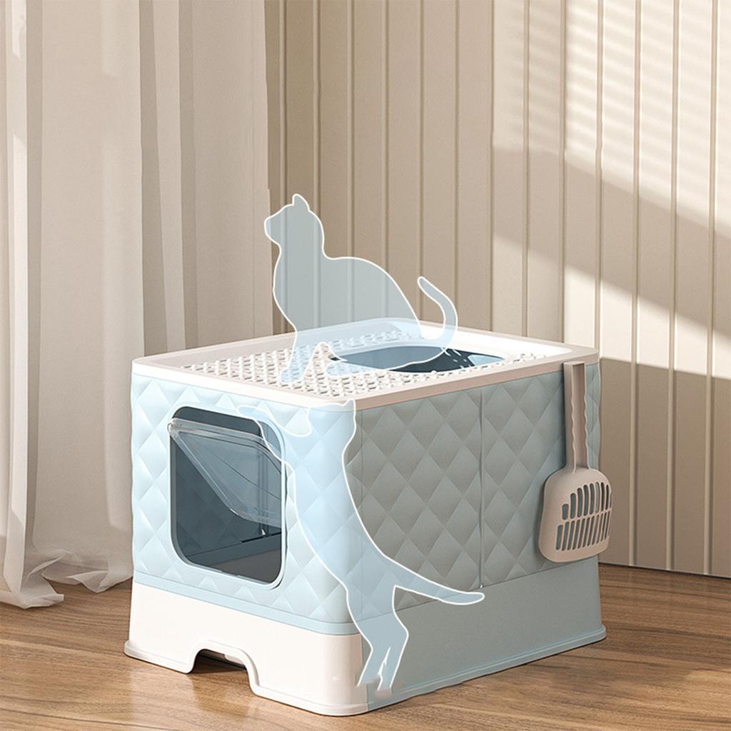 Kocia Kuweta Szufladowa Odpinana Zmywalna Duża Przestrzeń Półzamknięta Kocia Toaleta Kuweta z Pokrywą