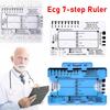 Ecg 7-step Ruler Ecg/ekg 7-step Ruler Card, Portable Pocket Ecg Ekg Caliper With Protective Sheath Evaluation Tool