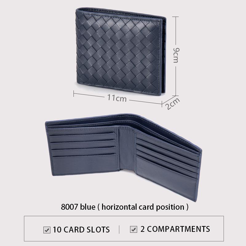 High-end woven wallet generation RFID medium and long loose-leaf wallet leather black hand bag