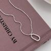 925 Sterling Silver Oval Clavicle Chain Necklace - 2023 Luxurious High-End Style for Women