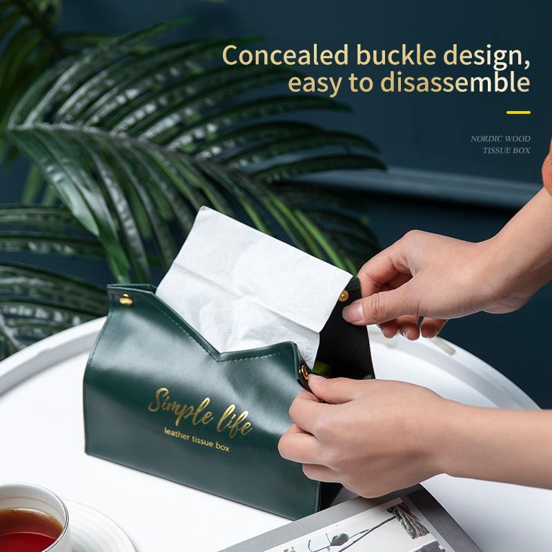 Leather Tissue Box Napkin Holder Car Tissue Box Home Living Room Holder Case Storage Hotel Carton Household Home Large Storage