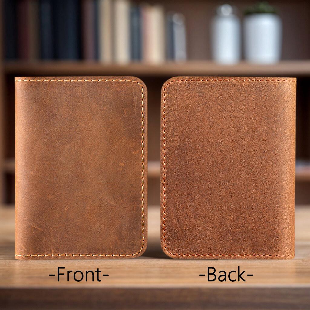 Retro Handmade Crazy Horse Cards Cases Top-Grain Leather ID Credit Card Holder Ultra Thin Wallet Mens Portability Card Bag