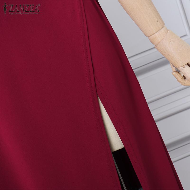 ZANZEA Women Party Sleeveless Waist Slit Suspender Dresses