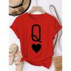 Love Q Queen Printed Short-Sleeved Round Neck T-Shirts for Women's Summer Casual Loose Breathable Plus Size Tops