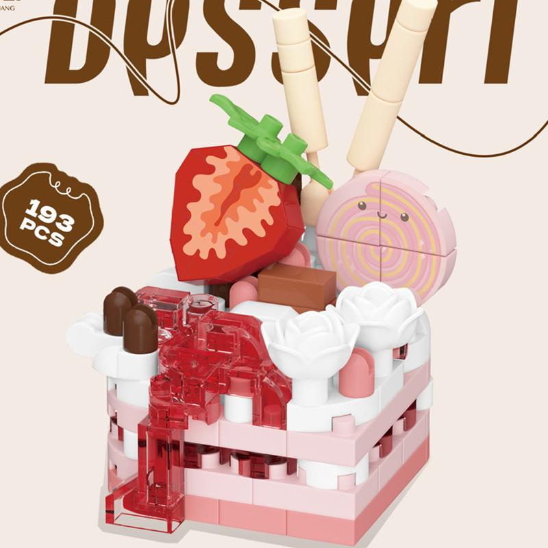 DIY MOC Ciasto Wafel Tost Czekolada Suflet Rolada Szwajcarska Lody Kruche Tartaletki Klocki Model Klocki Zestawy Zestawy Zabawki dla Dzieci