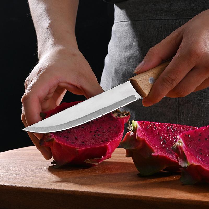 Kitchen Boning Knife Stainless Steel Fruit Knife Household Vegetable Cutting Multifunctional Cooking Chef Knife wooden handle