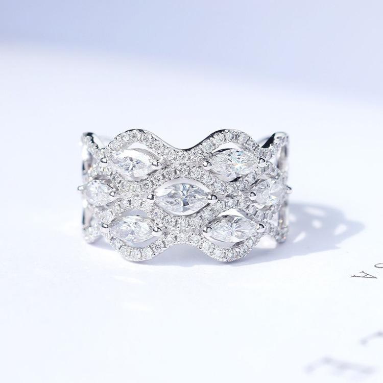 Luxuriant Sweet Ring Europe and The United States Micro Encrusted with Zircon Girl New Temperament Ring Wedding Ring