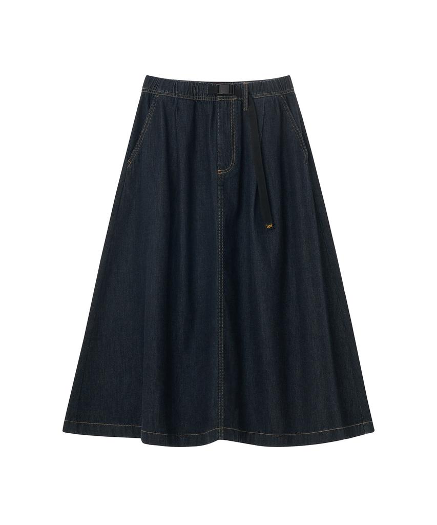 Lee Raw Belted Flare Skirt