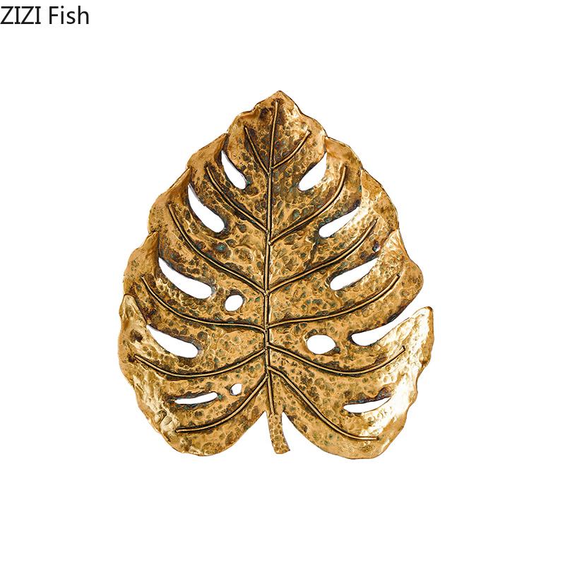 Golden Tropical Plant Leaves Wall Hanging Ornaments Living Room Wall Background Display Ginkgo Leaf Wall-mounted Decoration
