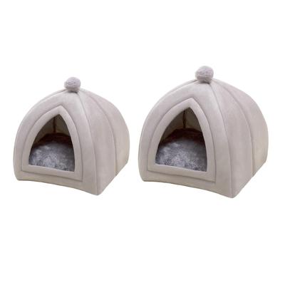 Cute Cat House Cushion Kennel Nest Plush Washable Warm for Medium Sized Dog Puppy Winter Kitten Floor