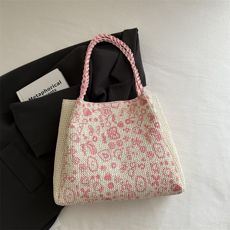 

Корейская сумка с леопардовым принтом, осенне-зимняя, ретро, вязаная сумка, модная сумка-тоут большой вместимости, женская, милая, студенческая