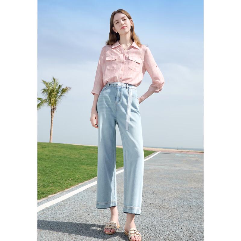 Betu Women's Lyocell Blend Denim Wide-Leg Cropped Pants