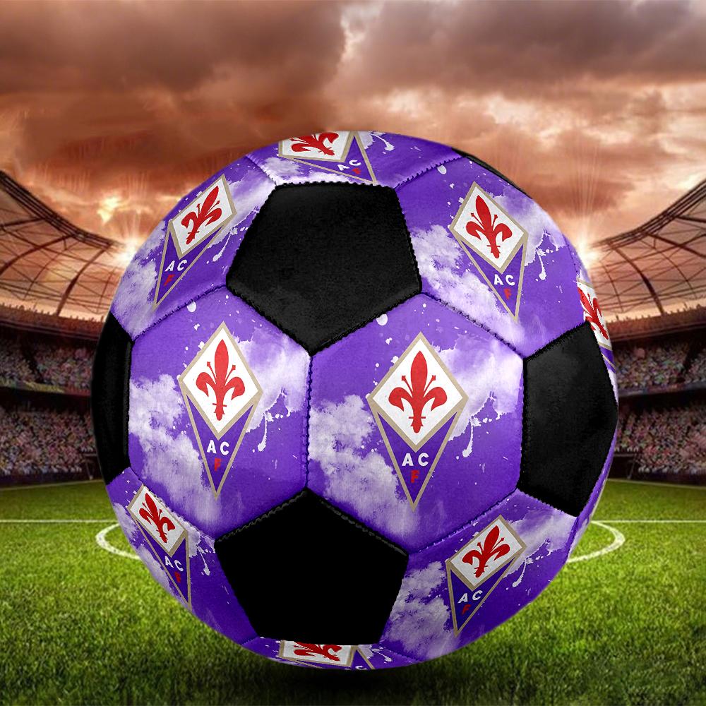 SIZE 5 ACF Fiorentina Soccer Ball Colorful All Ages Machine Stitched PVC Competition Ready Durable High-Bounce