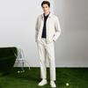 Jacquard Texture: Summer Lightweight Breathable Casual Pants for Men and Youth, Solid Color Commuting Versatile Straight Leg Men's Pants