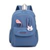 Large Capacity Cute Rabbit Pendant Schoolbag Women Nylon Backpack Ins Junior Student School Bag Female Girl Backpack Laptop Book