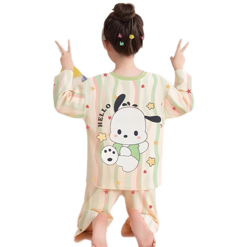 Cartoon Long-Sleeve Pajamas for Girls - Suitable for Middle & Older Students At Home, Spring & Autumn
