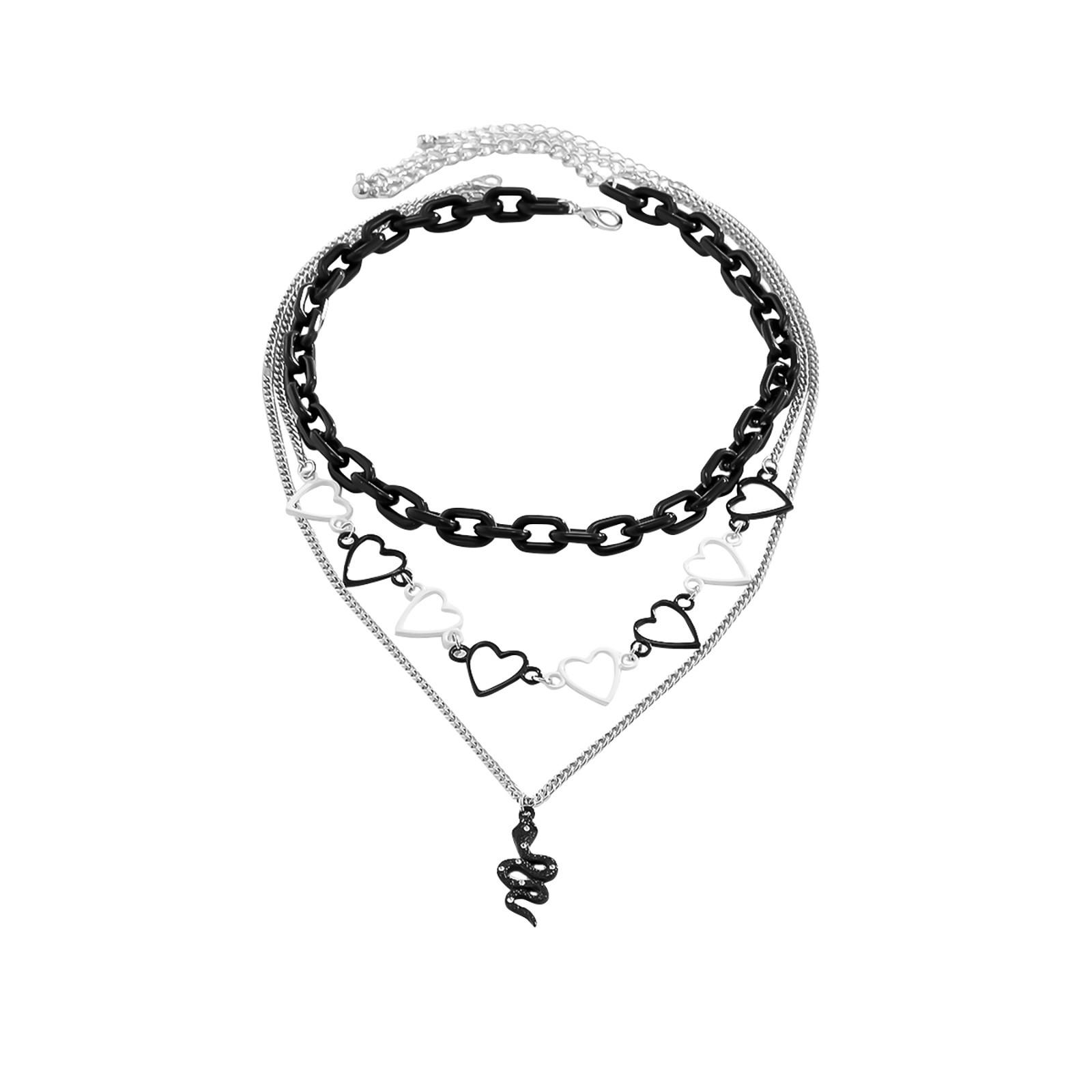 Начальное Сердце Ожерелье Женские Украшения Ожерелье Женские Украшения Подарки чёрный