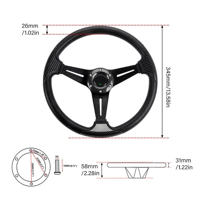 Prémiový PU materiál Volant 14 palců 345 mm Kompatibilita Lehký design