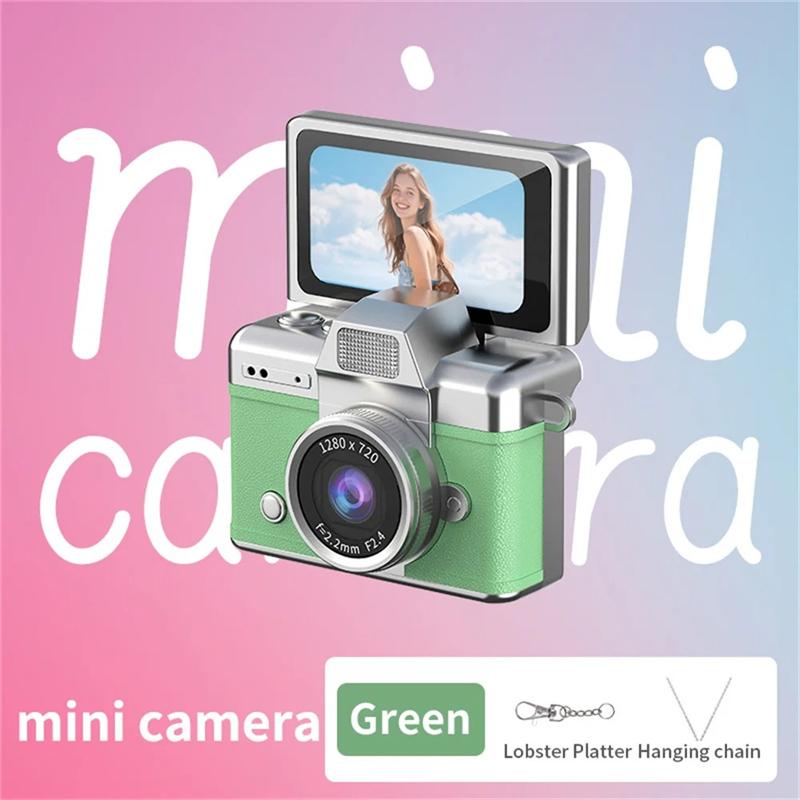Palm-Sized Mini Digital Camera 180° Flip Selfie Screen with Flashlight Multiple Filters Keychain Portable Digital Camera LK027