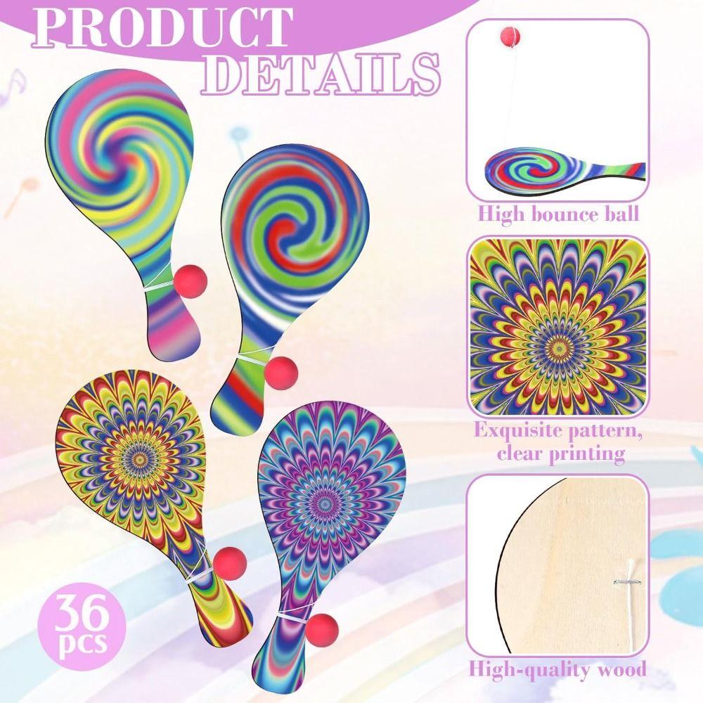 4Pcs Portable Kids Racket Ball Set Elastic String Sports Game Toys  Backyard Games