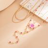 SHIXIN 4Pcs/Set Fashion Elegant Flower Pendant Necklaces Women Vintage Simple Crystal Chain Choker Daily Party Jewelry Gift 2026