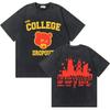 Rapper Kanye West Graduation Bear Graphic Washed Vintage Tees Men Women Pure Cotton Tshirts Hip Hop Top Fashion Oversized Tops