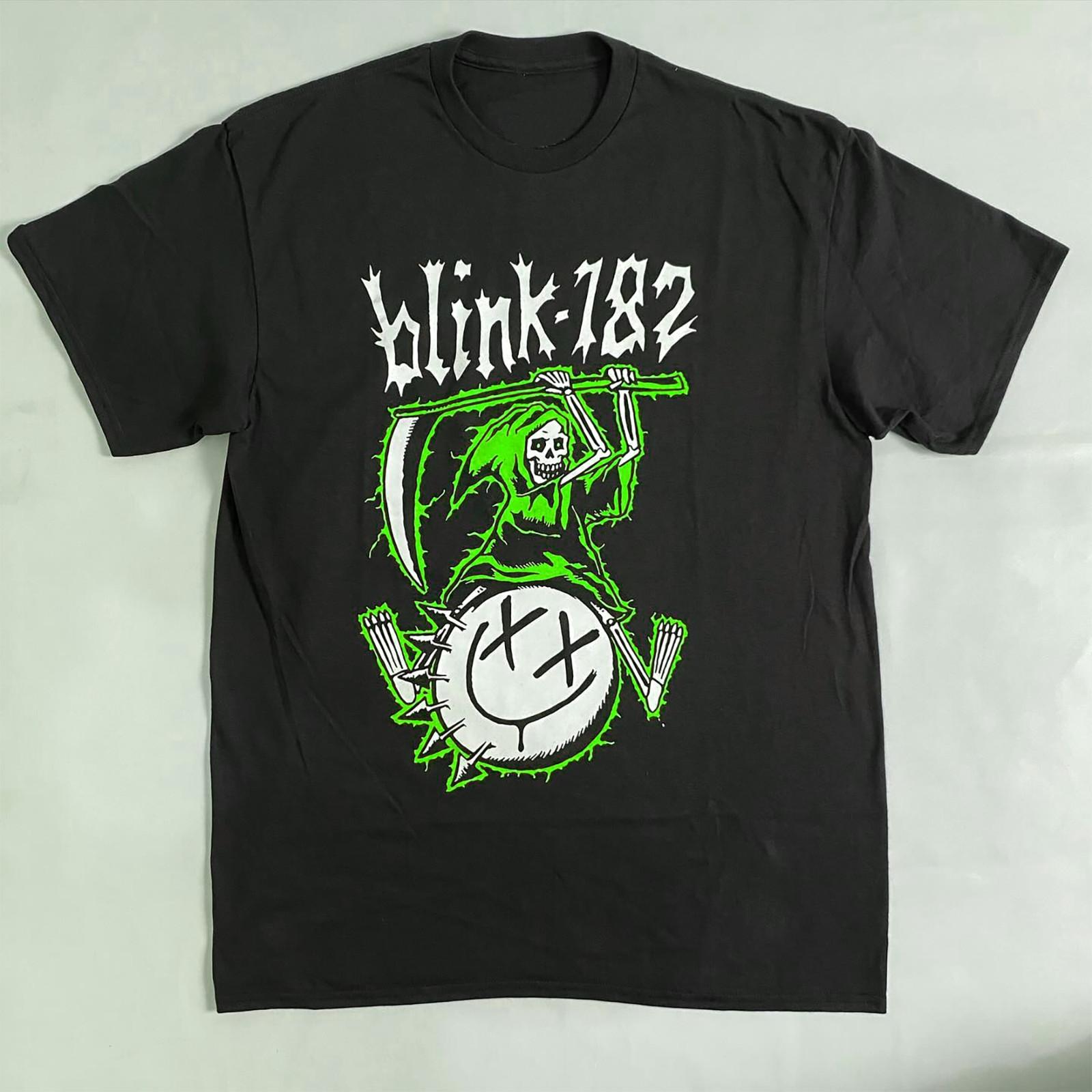 Blink 182 World Tour 2023-2026 Heavy Cotton Black Unisex T-shirt Size S-5XL S