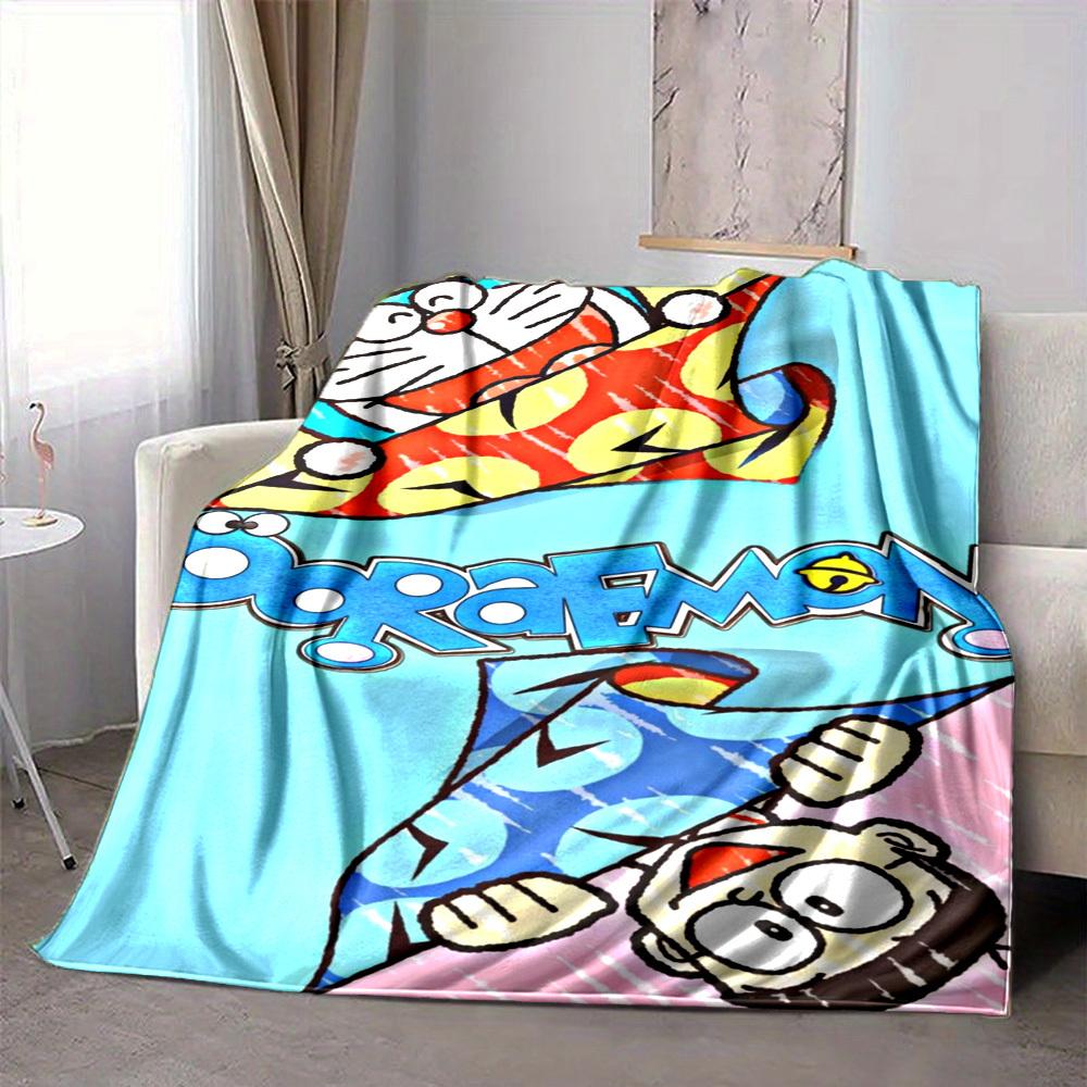 1PC Doraemon Blanket Lightweight Flannel Throw Blanket for Sofa, Bed, Travel, Camping, Livingroom, Office, Couch