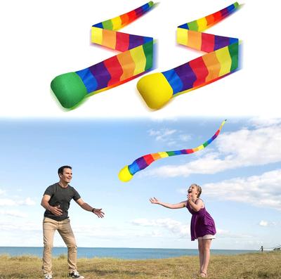 Rainbow Tail Ball Eco-Friendly Fabric Sandbag Meteor Ball Safe Catch Tail Soft Ball Kindergarten School Sensory Training Kid Toy