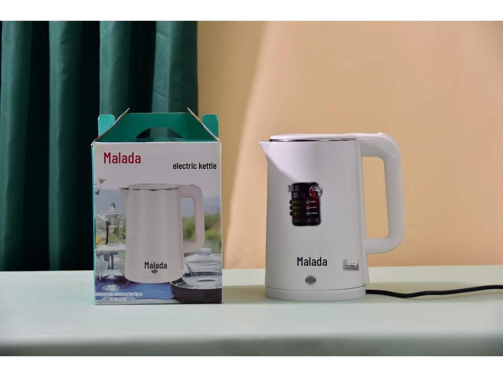 Wanlida Stainless Steel Electric Kettle, Food Grade, Hotel Use, Double Layer, Auto Power Off, Gift-Ready.