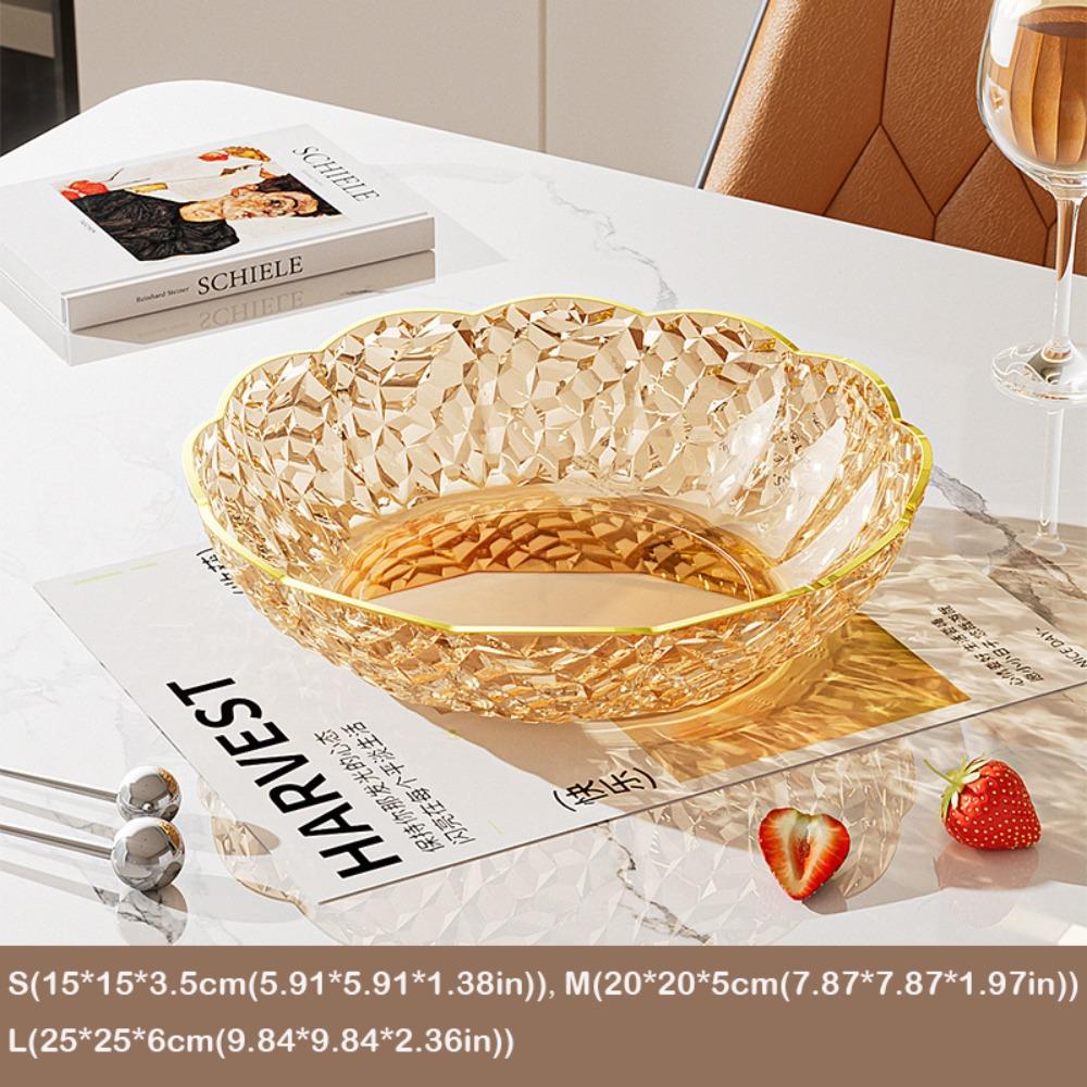 

Diamond Dessert Salad Tray Flower Shaped Snack Plate Exquisite Fruit Plate Living Room S золотой