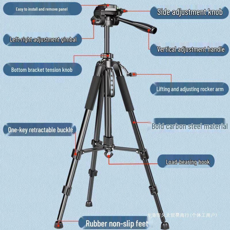Universal SLR Camera & Phone Tripod with Stabilizer for Photography & Streaming