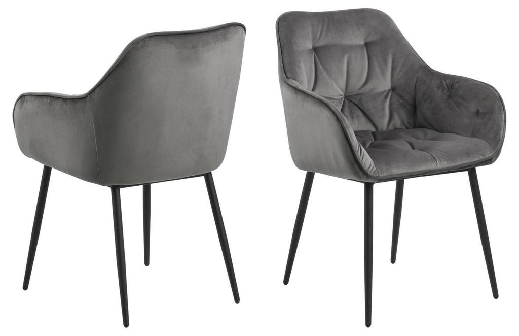 Brooke VIC UPHOLSTERED CHAIR, dark gray, METAL LEGS