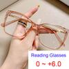 Vintage Fashion Hyperopia Reading Glasses Female Luxury Brand Oversized Square Eyeglasses Women Prescription Magnifying Glasses